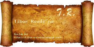 Tibor Rovéna névjegykártya